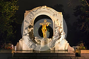 Johann Strauss statue at Stadtpark in Vienna