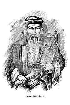 Ancient portrait Johannes Gutenberg photo