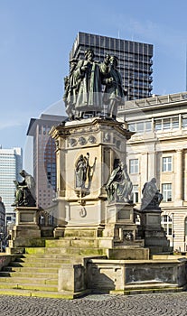 The Johannes Gutenberg monument on the southern Rossmarkt in Frankfurt