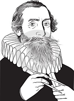 Johannes Kepler isolated vector portrait