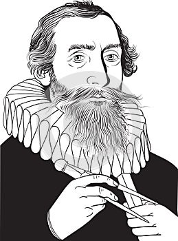 Johannes Kepler isolated vector portrait photo