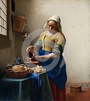The Milkmaid painting by Jan Vermeer