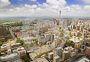 Johannesburg Skyline Areal view