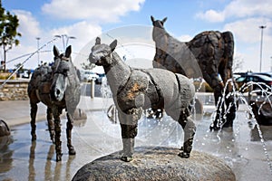 Farm animal sculpture at Entrance to mall.