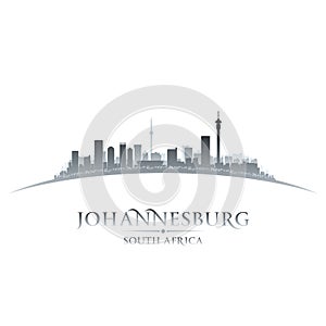 Johannesburg South Africa city skyline silhouette white background photo