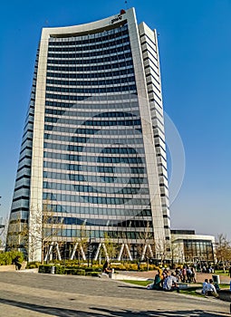 Johannesburg , South Africa - 20 Feb 2020: Exteriors of PWC PriceWaterhouseCoopers office in waterfall city , Midrand