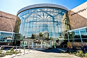 Exterior of Glass Dome Roof of Shopping Center Mall