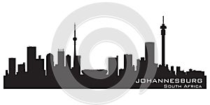 Johannesburg South Africa skyline Detailed vector silhouette