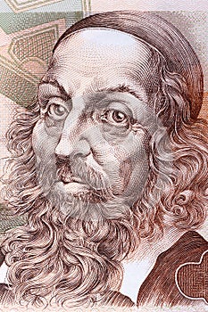 John Amos Comenius portrait from Czech money photo