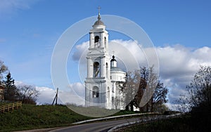 John the Apostle Church in Kuzmishchevo near Tarusa, built in classic style, late 18th century, Kaluga Oblast, Russia
