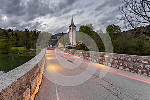 John the Baptist`s Church at Lake Bohinj