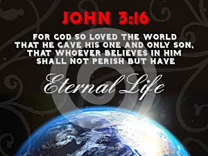 John 3:16 Bible Verse with Earth photo