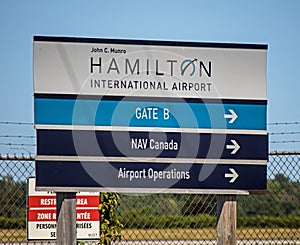 John C. Munro Hamilton International Airport Gate B Sign