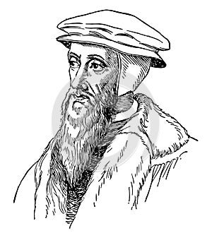 John Calvin, vintage illustration