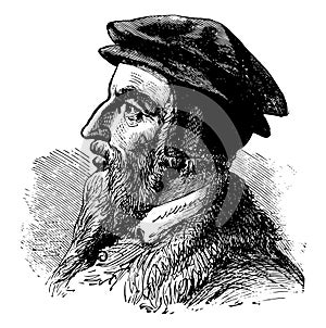 John Calvin, vintage illustration