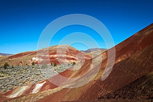 Painted Hills With Blue Sky