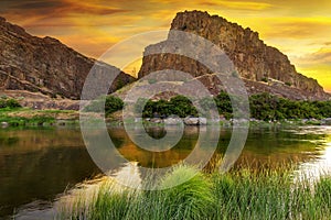 John Day River at Sunrise in Oregon