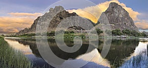 John Day River at Sunset Panorama photo