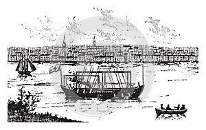 John Fitch steamboat, vintage illustration