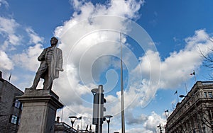 John Gray statue and the Spire in Dublin