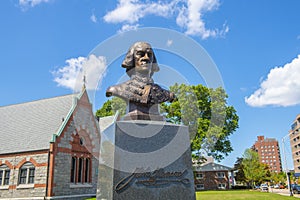 John Hancock bust in Quincy, MA, USA