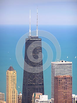 The John Hancock Center skyscraper in Chicago vertical