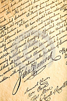 John Hancock on declaration photo