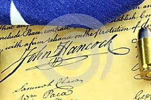 John Hancock's signature - Ammunition on US Constitution