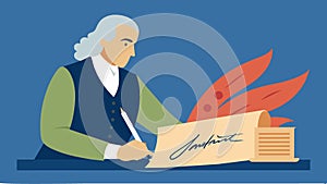 John Hans Signature An illustration of John Hans famous oversized signature on the Declaration of Independence. This