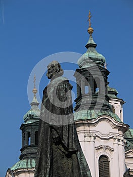 John Hus memorial in Prague (Czech Republic, Europe)