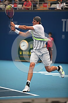 John Isner of USA in action