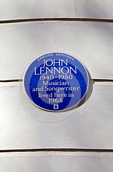 John Lennon Blue Plaque in London
