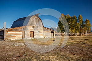 John Moulton Barn within Mormon Row Historic District in Grand Teton National Park, Wyoming - The most photographed barn
