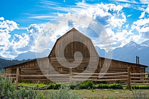 John Moulton barn seen from Mormon Row, Grand Teton National Park