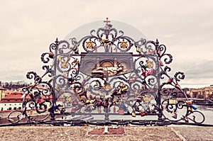 John Nepomuk and many locks of love, Prague