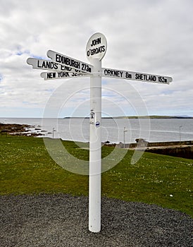 John Oâ€™Groats Mike Marker Sign Post Northern point of Britain