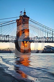 John A. Roebling Suspension Bridge in Cincinnati