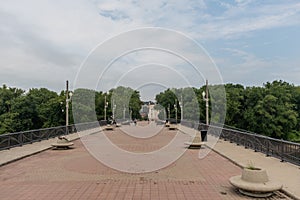John T. Myers pedestrian bridge over the Wabash river in Lafayette, Indiana photo