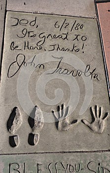 John Travolta's imprint by the Chinese Theatre