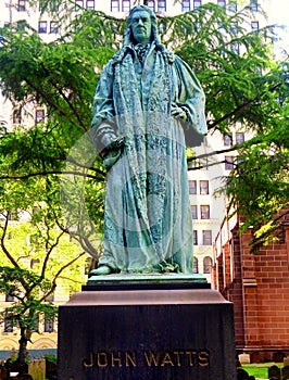 John Watts bronze sculpture in the Trinity Church Cemetery