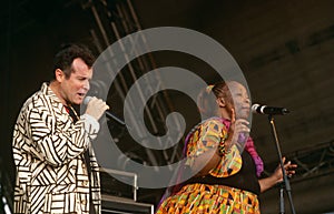Johnny Clegg performing on stage