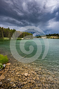 Johnson Lake and Cascade Mountain Banff National Park Alberta Canada