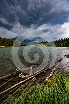 Johnson Lake and Cascade Mountain Banff National Park Alberta Canada