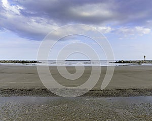 Johnson`s Bayou, Cameron Parish, Louisiana, breakwater