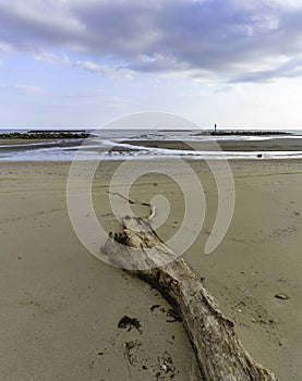 Johnson`s Bayou, Cameron Parish, Louisiana, breakwater