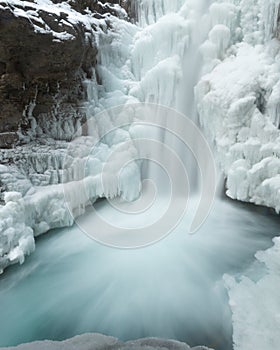 Johnston Canyon Lower Falls in Winter