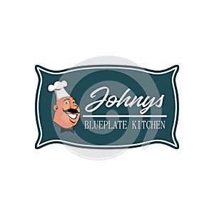 Johny blueplate kitchen illustration vector