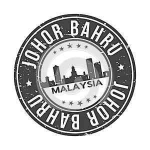 Johor Bahru Malaysia Asia Stamp Logo Icon Symbol Design Skyline City.