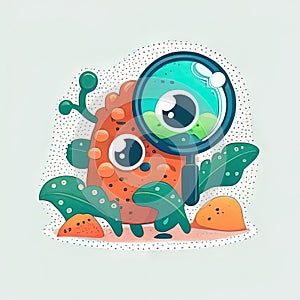 Join adventure as we explore microscopic creatures that live on and inside our pets. cute children creature, AI