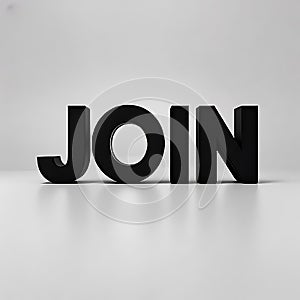 Join 3D text effect isolated on a background